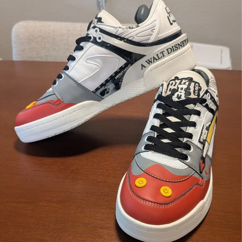 Bull Airs Shoes Steamboat Willie Mickey Mouse Shorthorns Sneakers Men's 11